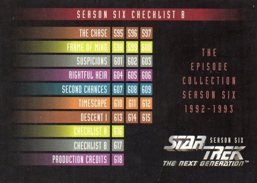 Star Trek The Next Generation Series 6 & 7 Artbox Individual Trading Cards - Picture 88 of 200