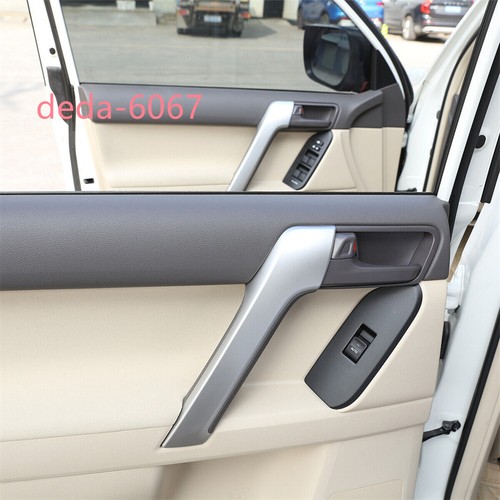 4x Cubierta de manija de puerta interior ABS plateada para Toyot@ Land Cruiser Prado FJ150 2010-19 - Imagen 3 de 13