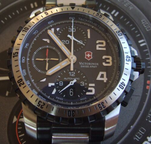 ULTRA Rare SWISS ARMY ALPNACH AIR FORCE AUTOMATIC CHRONO Watch~Sapphire~LOOKS NU - Picture 4 of 24