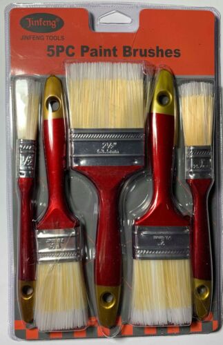 NEW 5 Pack House Wall,Trim Paint Brush Set for Home Exterior or Interior Brushes - Picture 1 of 2