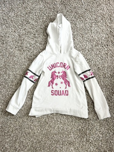 🦄 Btween Girl's Unicorn Squad White Long Sleeve Hoodie Size 7 K189 - Picture 8 of 14
