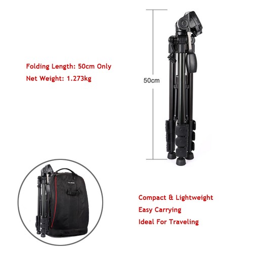 New Portable Professional Aluminium Tripod Monopod w/Ball Head for DSLR Camera - Picture 11 of 12