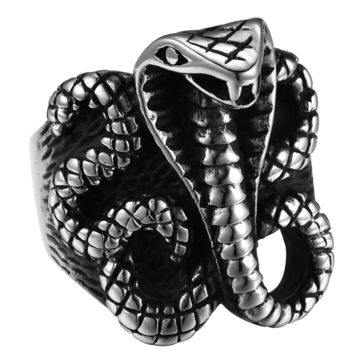 Vintage Cobra Stainless Steel Snake Ring – GTHIC