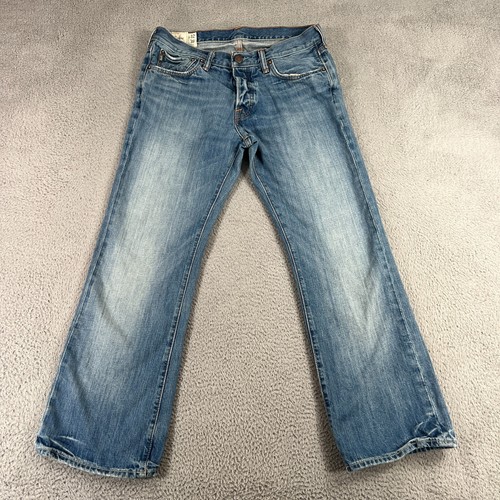 Abercrombie & Fitch Kilburn Low Rise Boot Cut Denim Jeans Faded Distressed 32x30