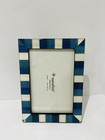 Natalini Photo Frame Handmade Italy Original Teal and Cream Wood & Shell 4 x 6”