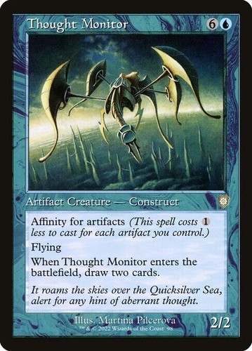 NM Retro Thought Monitor, MTG, The Brothers' War, Magic the Gathering, 98