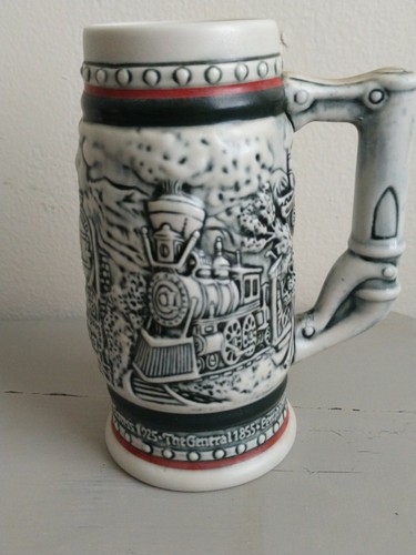 VTG 1985 Avon Age of the Iron Horse Train Mini Beer Stein Brazil Numbered - Picture 2 of 10