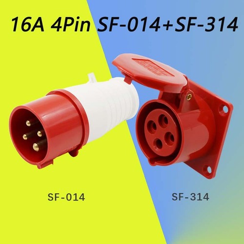 32A 16A 3/4/5 PIN RED INDUSTRIAL PLUGS & SOCKETS 3 PHASE 3P+N+E IP44 MALE/FEMALE - Picture 94 of 94
