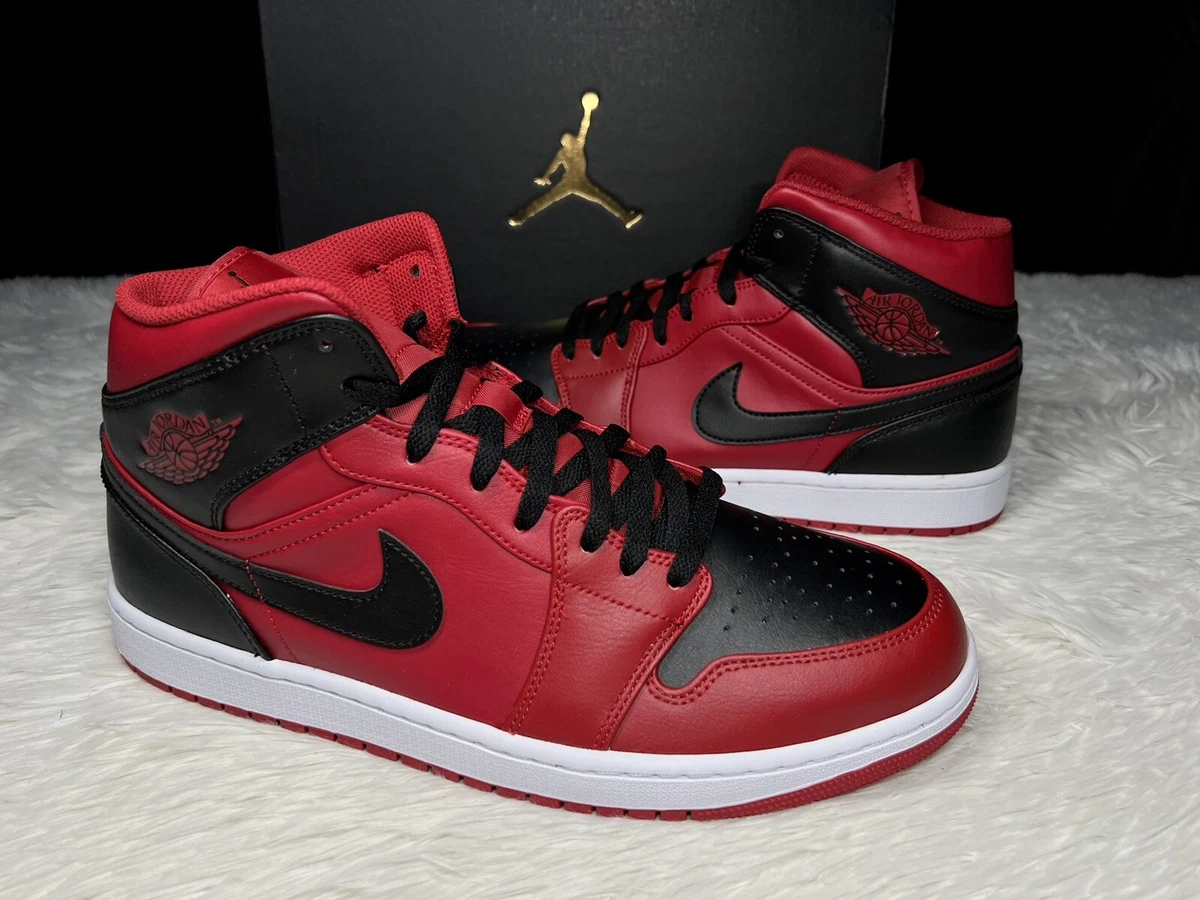 air jordan 1s mid reverse black toe white black for wholesale