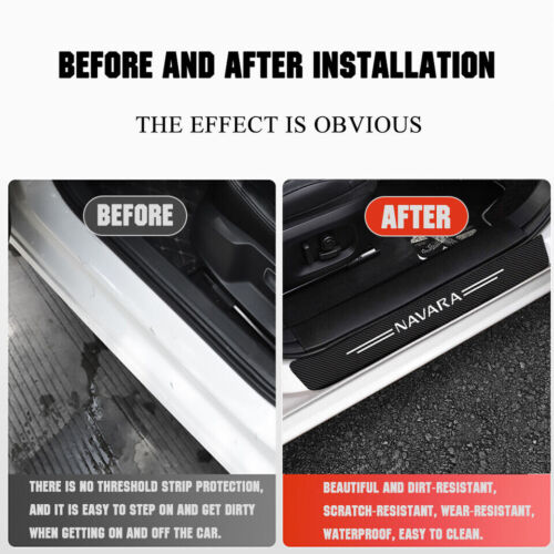 4X For Nissan Navara Accessories Door Sill Plate Cover Panel Protector Stickers - Picture 3 of 12
