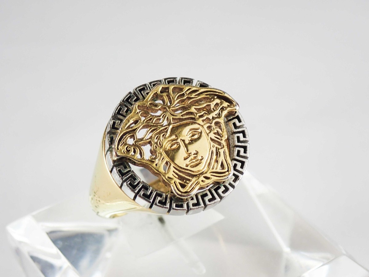 Versace Medusa Ring Gold Silver Tone Metal | eBay Versace Medusa Ring Gold Silver Tone Metal | eBay