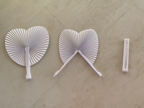 Heart Fold-up Paper Hand Fans - Pack of 3 - Picture 6 of 10