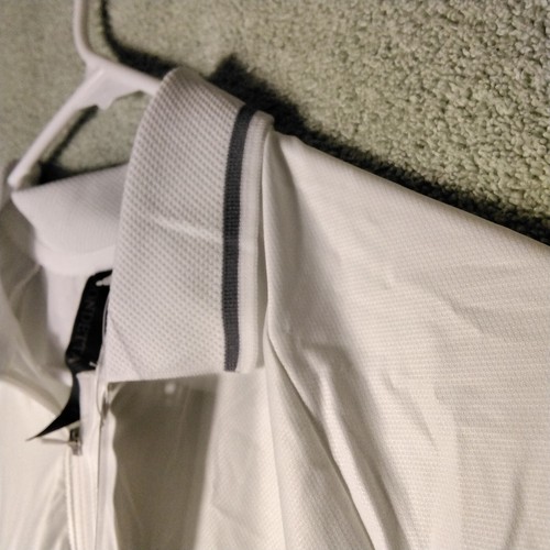 Mondetta Womens Top Polo Shirt Collared Size L White Short Sleeve Zip with tags - Picture 8 of 13
