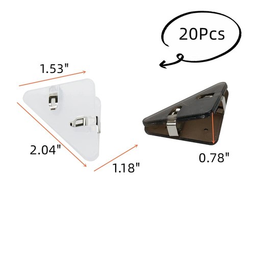 Clear 20Pcs Book Corner Clip Paper ClipsTriangle Paper Corner Clip Book Corne... - Picture 2 of 6
