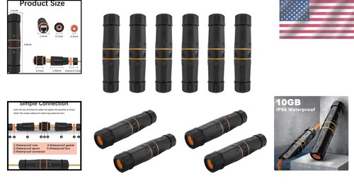 10 Pack of Waterproof 10 Gbps RJ45 Couplers - Perfect for Outdoor Ethernet Needs - Afbeelding 2 van 10