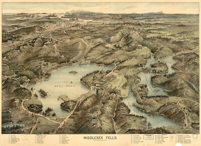 18'' x 24'' 1903 Map Middlesex Fells