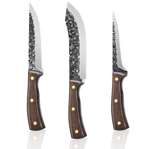 3Pcs Hand-Forged Slaughter Boning knife Set Butcher Knife for Meat Cleaver - Picture 11 of 11
