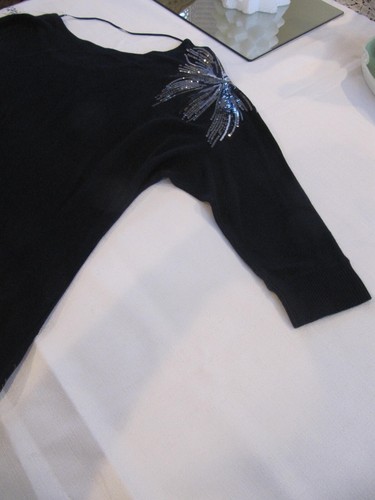 INC Womens Navy Blue Dress w/ Silver Sequins size Large ~ NEW w/Tags Gorgeous! - Picture 14 of 15