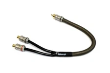 KnuKonceptz Krystal Twisted Pair 1 Male to 2 Female Y Adapter RCA Cable Splitter