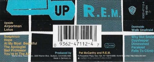 R.E.M. Up CASSETTE ALBUM Alternative Rock  - Picture 3 of 12