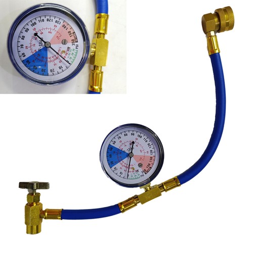 R134A Auto Klimaanlage Kältemittel 1/2 Thread Füllschlauch mit Manometer Set DE