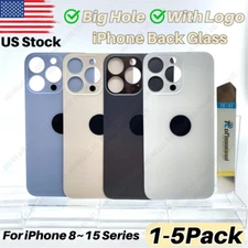 Back Glass replacement Big Hole For iPhone 11 12 13 14 15 Pro Max Rear Cover Lot