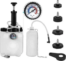 3L Brake Bleeder Kit Manual Fluid Pump with 4 Master Cylinder Adapters 1L Bottle