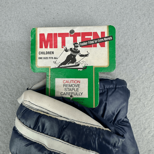Oldstock NWT MITTENS Feather-Filled Striped Kids Mittens One-size - Picture 2 of 5