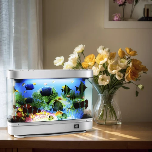 Fake LED Fish Tank Night Light,Mini Aquarium Decorative Lamp with Moving Fish US - Picture 12 of 24