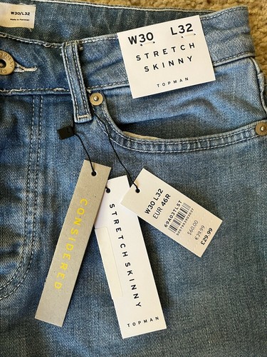 Woman’s Stretch Skinny Jeans 30x32 Topman - Picture 2 of 4