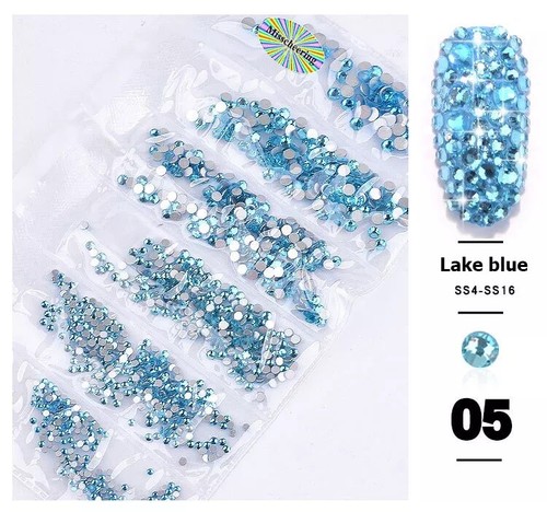 1304pcs Glitter Nail Art Rhinestones Flatback Crystal Gems 3D Rainbow Decoration - Picture 7 of 22
