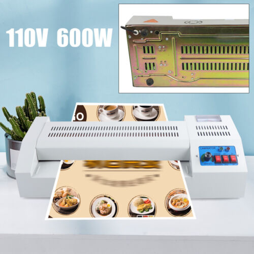 13" Laminiergerät A3 A4 Thermo Kaschiermaschine Maschine 4 Rollen Heiß Kalt Film - Bild 3 von 7
