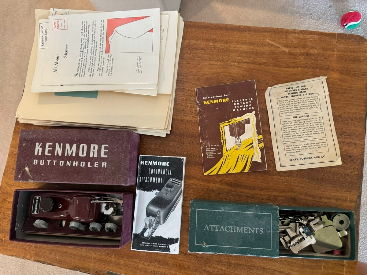 dele ディーリーPREMIUM undeleted EDITION… Kenmore 117-959 Sewing Machine Cabinet w/ Chair -1948 | eBay