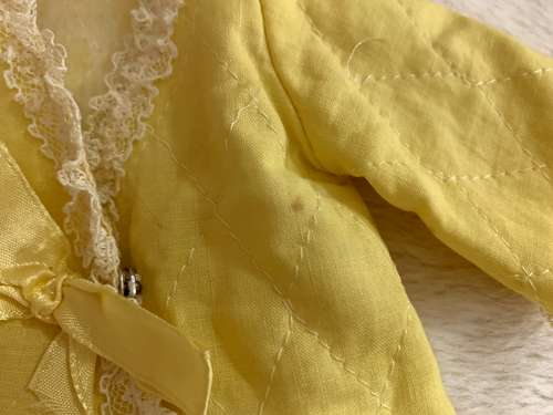 Vintage Crissy Yellow Pajamas "Sleeper Bells" Quilted Top & Pants Outfit Only - Picture 10 of 10