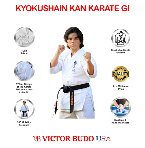 Kyokushin Kan Karate Gi | White Martial Arts Uniform for Kids & Adults - Picture 2 of 9