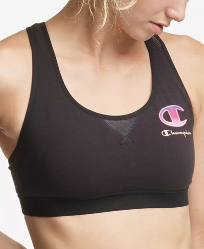 Champion Women's The Authentic Medium-Impact Sports Bra Black Size S - Picture 1 of 2