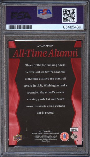 Joe Washington, Greg Pruitt 2011 Upper Deck Oklahoma Sooners Signed Auto PSA DNA - Picture 2 of 2