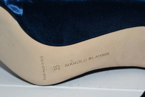 695 $ NEU Manolo Blahnik BB 105 Pumps Samt blau Schuhe 35 35,5 38,5 40,5 41 - Bild 11 von 29