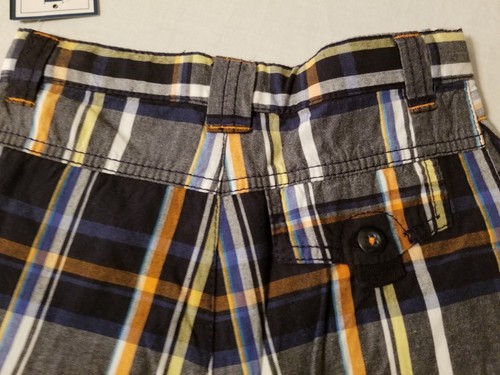 NWT Kitestrings Hartstrings Boys Plaid Cargo Shorts Size 6 Navy Adjustable Waist - Picture 6 of 8