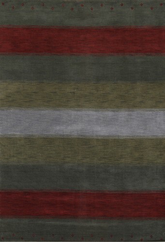 Striped Gabbeh Contemporary Area Rug 7x10 ft Wool Hand-knotted Decorative Carpet - Picture 1 of 12