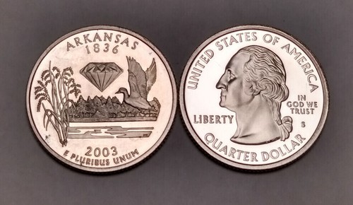 2003-S Arkansas State Quarter Proof - 90% Silver - Statehood - Picture 1 of 2