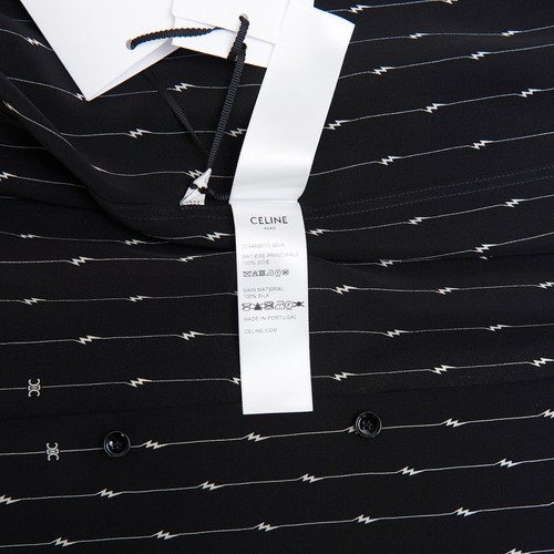 CELINE 1520$ Hawaiian Shirt - Loose Fit, Printed Stripe Silk - Picture 12 of 12