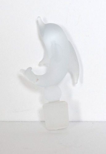 Glass Sea Urchin Perfume Bottle with Dolphin Stopper Iridescent Frosted - Picture 10 of 10