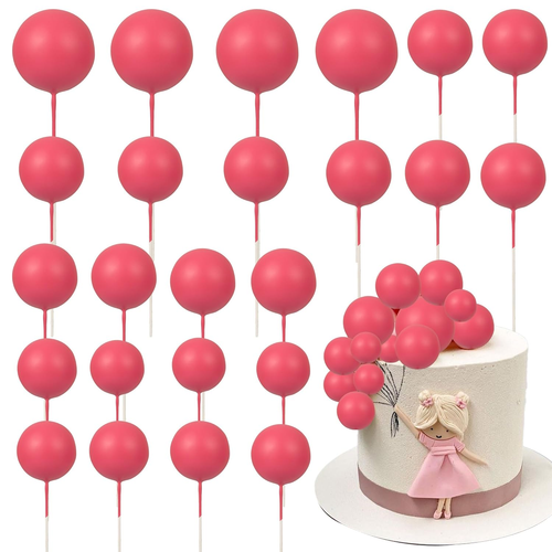 30Pcs Colorful Balls Cake Topper Mini Balloon Cupcake Toppers DIY Foam Ball Cake - Picture 48 of 62