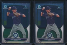 Lot of (2) COLT EMERSON 1st 2023 Bowman Chrome Draft MARINERS Rookie Card RC