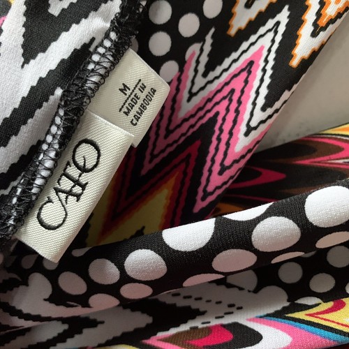 cato Medium Cocktailkleid ärmellos tiefer V-Ausschnitt einzigartiger Print - Bild 4 von 5