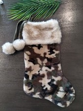 20" Camouflage Camo Christmas Holiday Stocking, Flux Fur Hunting Military Army