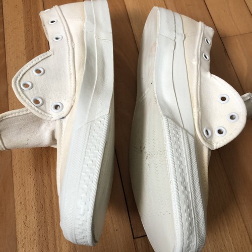 Vintage USA Made Miner Industries Army Shoes Size 7 Men Natural Canvas Converse - Picture 9 of 10