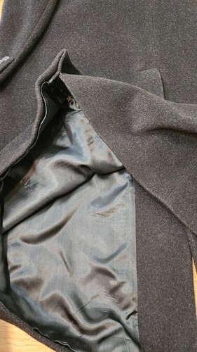 Mark Alexander 50R Black Wool Cashmere Blend Italy Mens Trench Overcoat Coat - Picture 20 of 21