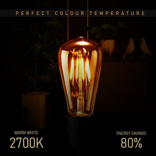 Luces industriales decorativas regulables LED de filamento vintage E14 E27 - Imagen 17 de 24